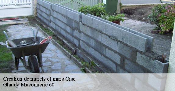 Création de murets et murs 60 Oise  Glaudy Maconnerie 60